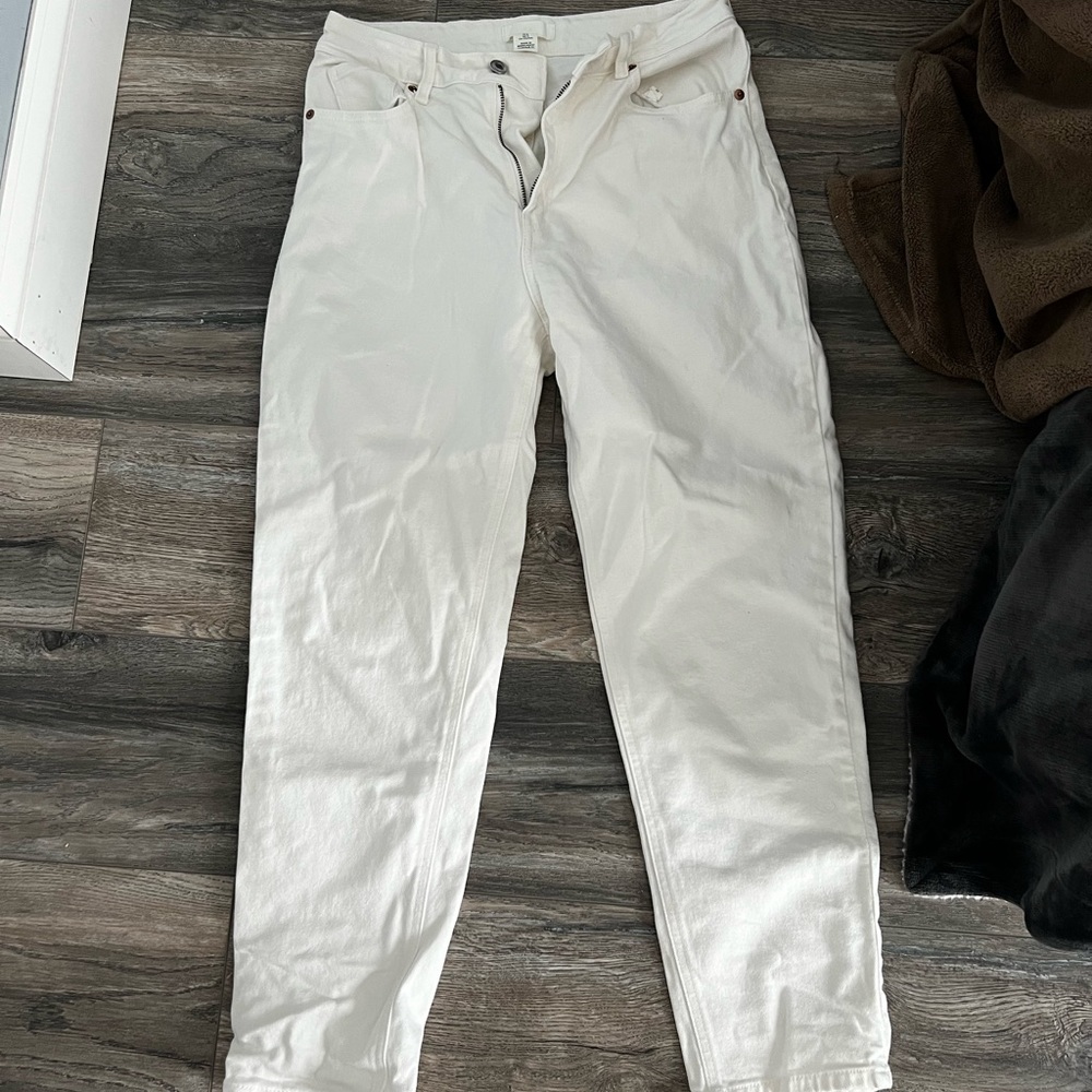White H&M straight leg jeans